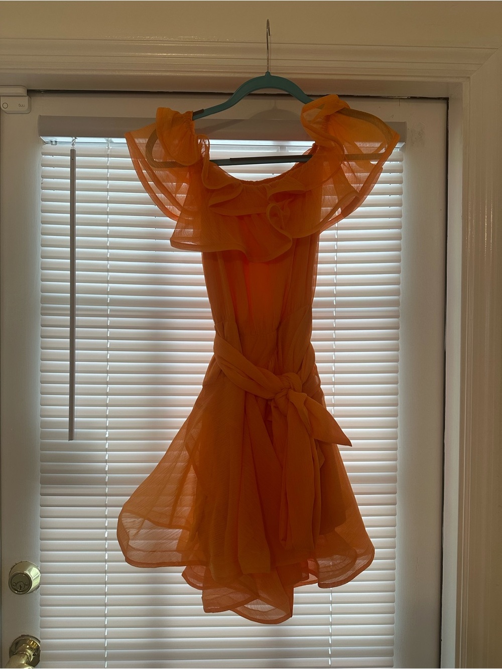 Off-Shoulder Mango Ruffle Dress - Picture 4 of 4